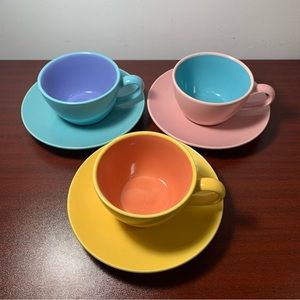 Vintage Lindt-Stymeist Saucer Tea Cups from Japan, Set of 3